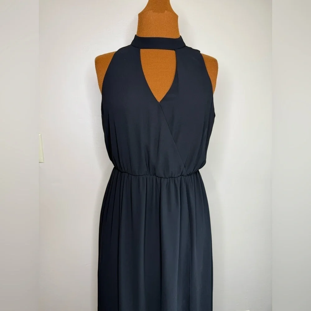I. N. San Francisco Keyhole Neck Sheer Maxi Sleeveless Size Small